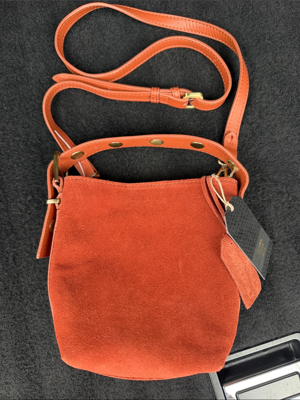 Genuine Merchandise Rust Orange Suede Crossbody Bag